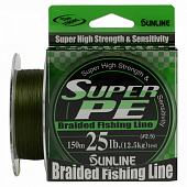 Плетёный шнур Sunline SUPER PE DARK GREEN 150m #2 20lb 10kg